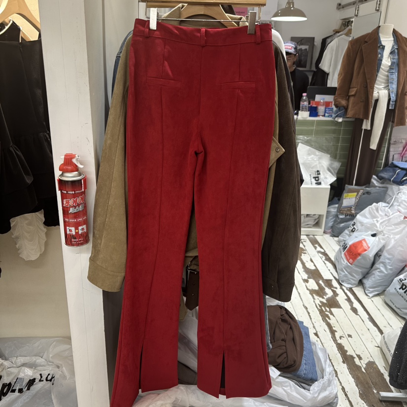 ABBEYLEE韓國代購㊣女裝新品真品25秋冬人氣休閑休閑褲絨面革ABBEYLEE休閑褲