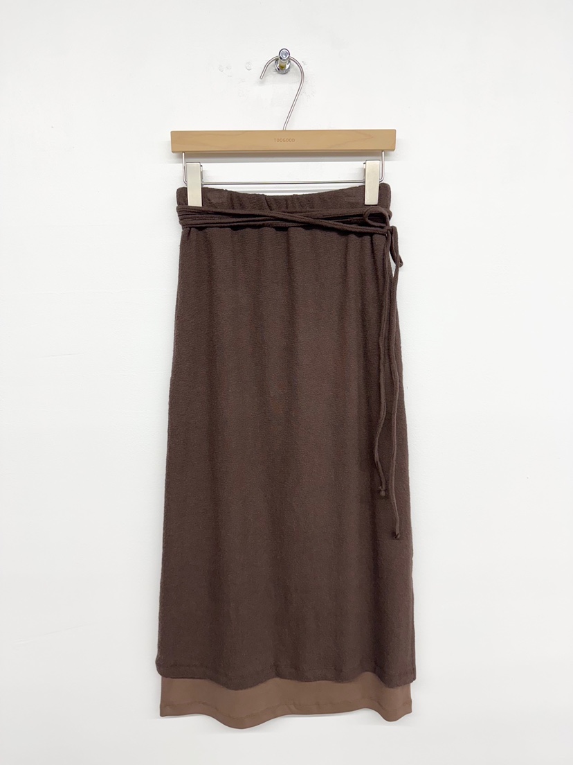 TOOGOOD韓國直郵㊣女裝新款熱賣休閑25秋冬人氣長裙含腰繩開衩TOOGOOD長裙圖色2