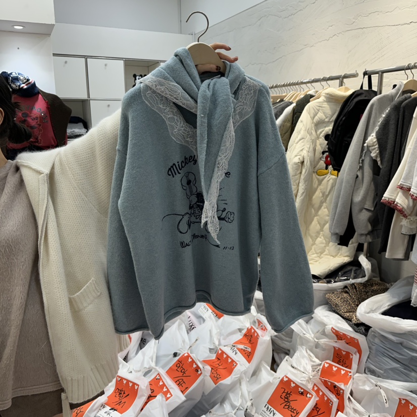 DE LINE東大門㊣代購女士新品真品時尚職業熱賣毛衣含圍巾DE LINE毛衣圖色2