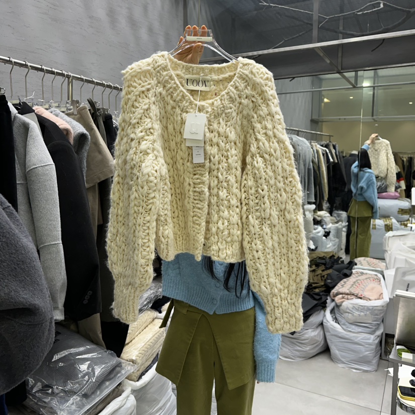 UOOV韓國直郵㊣女士新款休閑推薦職業真品時尚25秋冬熱賣毛衣UOOV毛衣圖色1