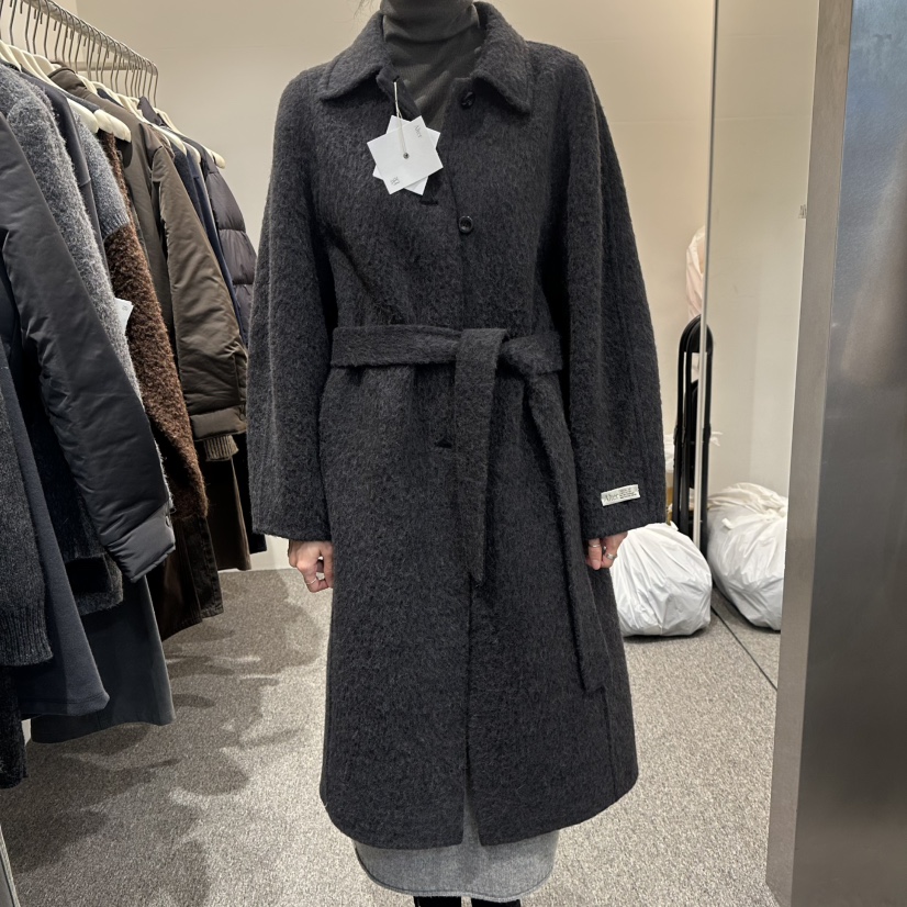 ALTER韓國直郵㊣女裝新款時尚人氣真品休閑推薦長款風衣含腰帶Alter長款風衣圖色2墨色