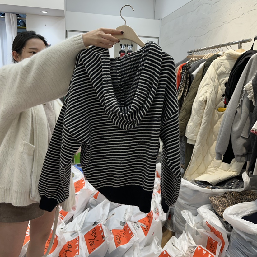 DE LINE東大門㊣實拍女士新款熱賣休閑職業衛衣連帽針織衫DE LINE衛衣