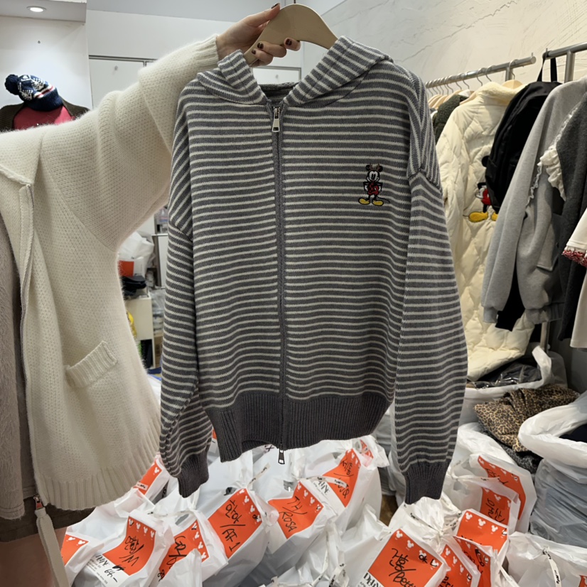 DE LINE東大門㊣實拍女士新款熱賣休閑職業衛衣連帽針織衫DE LINE衛衣