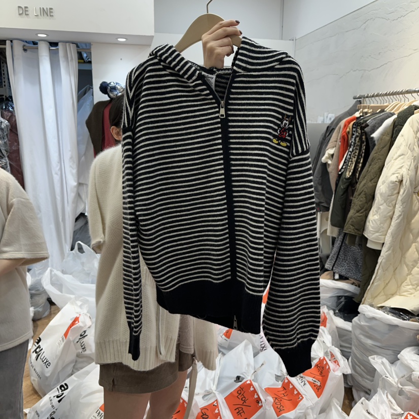 DE LINE東大門㊣實拍女士新款熱賣休閑職業衛衣連帽針織衫DE LINE衛衣圖色2