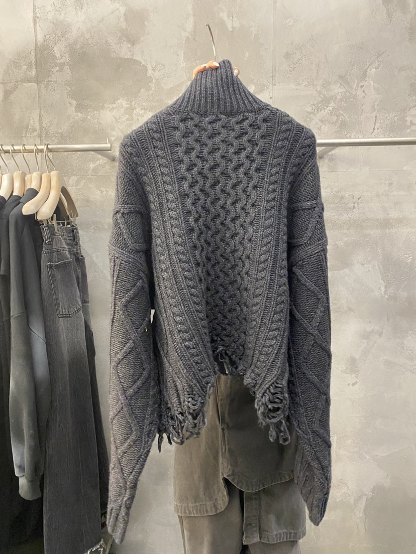 THE VETIVER-A東大門㊣直郵女裝新品休閑25秋冬針織衫拉鏈VETIVER針織衫