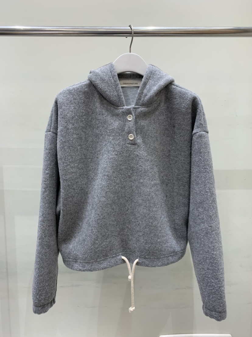 THE SIGNATURE韓國代購㊣女裝新品熱賣休閑衛衣羊毛兜帽紐扣THE SIGNATURE衛衣