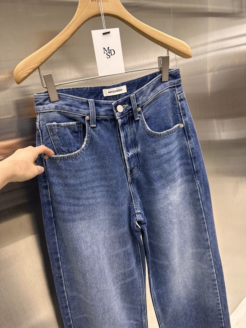 MYDRESS東大門㊣代購女裝新品時尚25秋冬人氣真品休閑牛仔褲MYDRESS牛仔褲