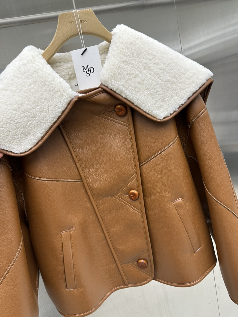 MYDRESS韓國代購㊣女裝新款熱賣真品職業25秋冬休閑時尚皮衣MYDRESS皮衣
