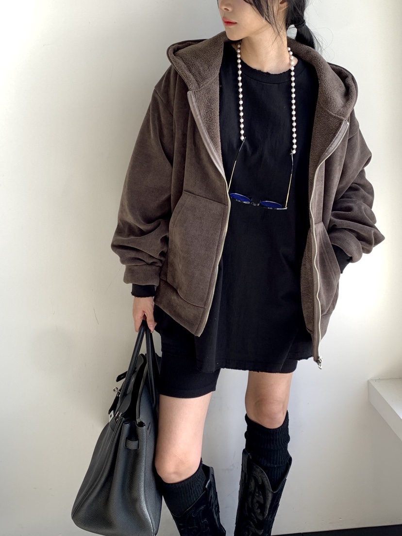 DAVICHI東大門㊣實拍女士新品職業休閑人氣真品夾克拉鏈連帽DAVICHI夾克