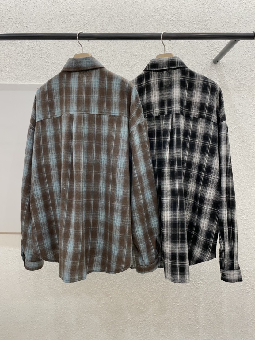 EGGPLANT韓國代購㊣女士新品真品25秋冬時尚襯衫蕾絲衫格紋EGGPLANT襯衫/蕾絲衫