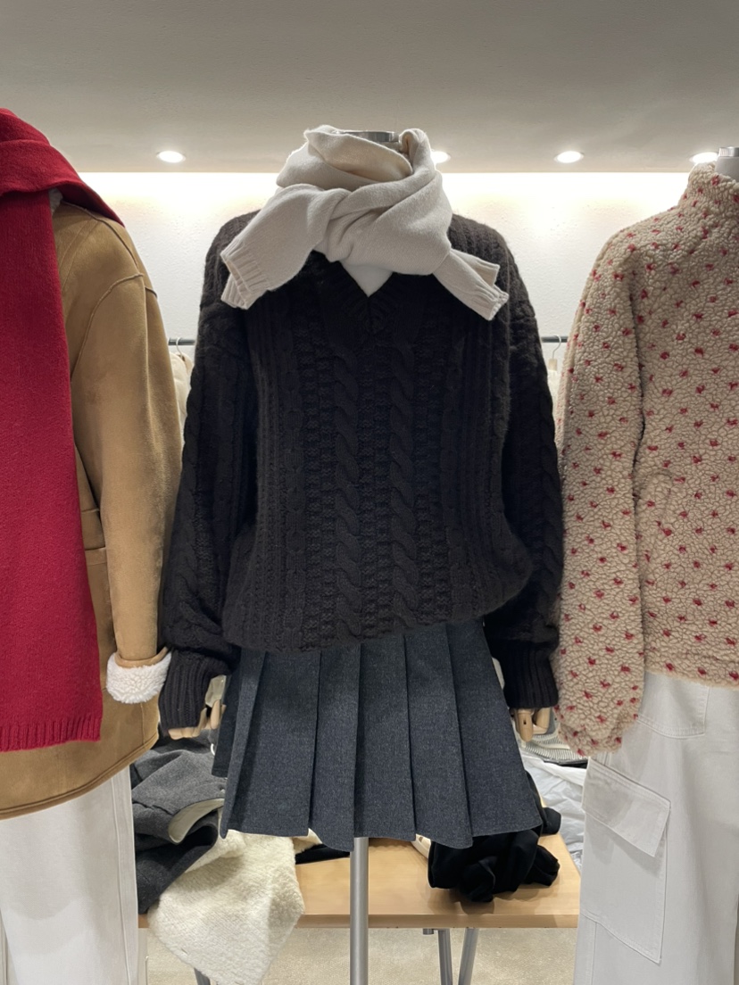 EGGPLANT東大門㊣代購女士新品休閑熱賣25秋冬推薦時尚毛衣EGGPLANT毛衣