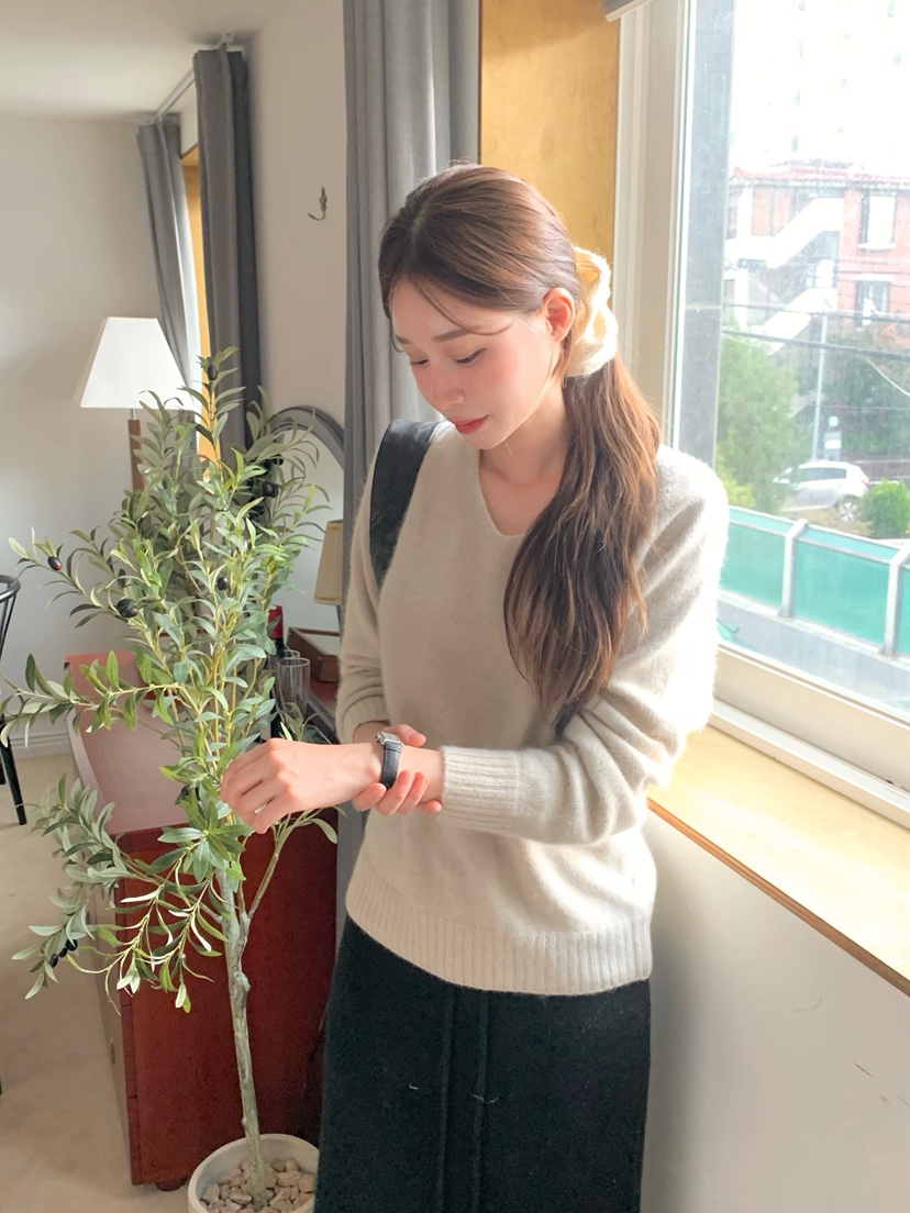 LEGACY韓國代購㊣女裝新品熱賣人氣時尚休閑25秋冬針織衫V領浣熊LEGACY針織衫