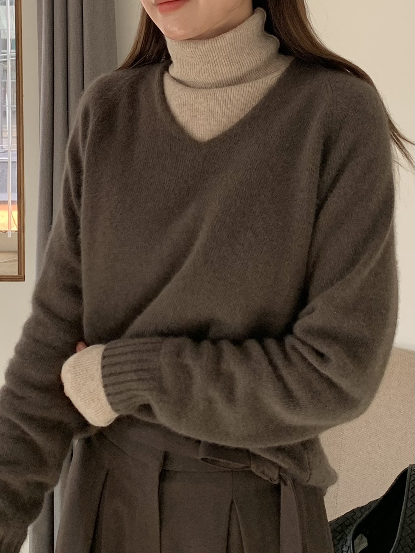 LEGACY韓國代購㊣女裝新品熱賣人氣時尚休閑25秋冬針織衫V領浣熊LEGACY針織衫