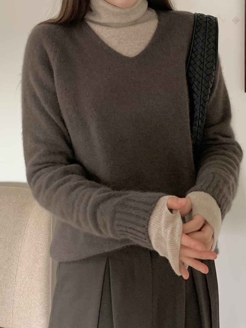 LEGACY韓國代購㊣女裝新品熱賣人氣時尚休閑25秋冬針織衫V領浣熊LEGACY針織衫