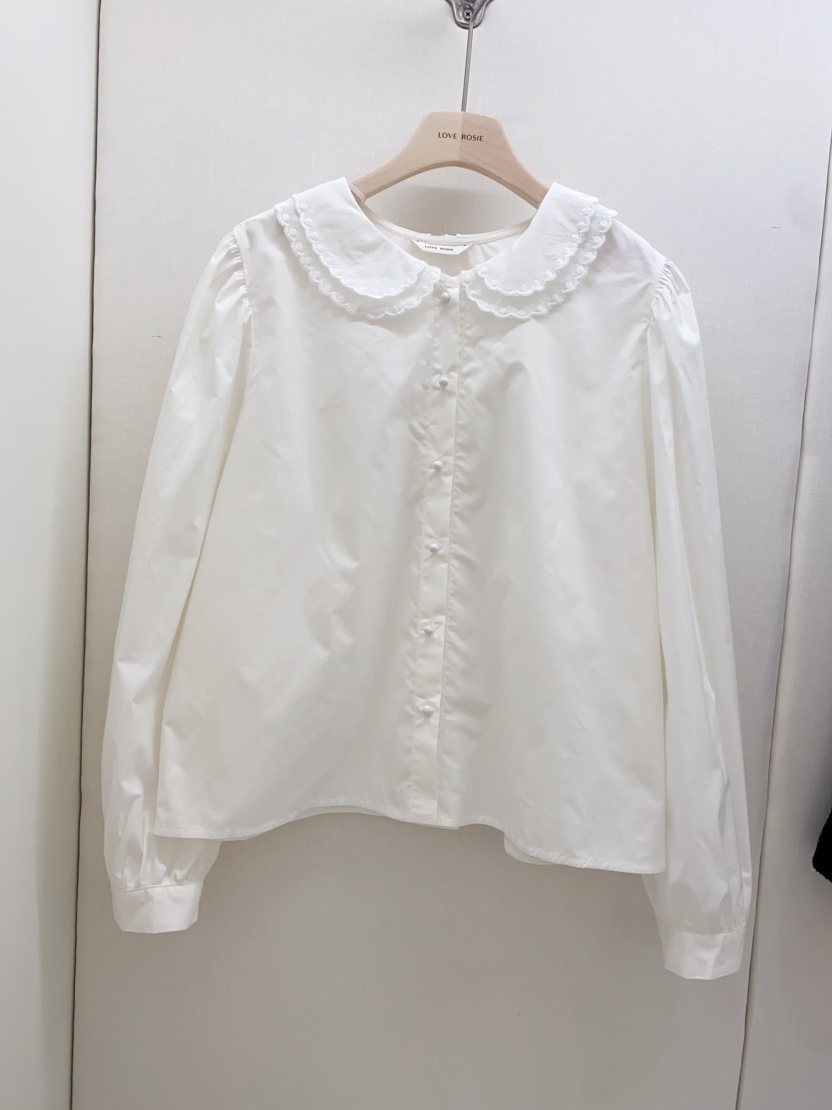 NINESQUARED東大門㊣代購女士新款真品推薦襯衫蕾絲衫泡泡袖LOVE ROSIE襯衫/蕾絲衫