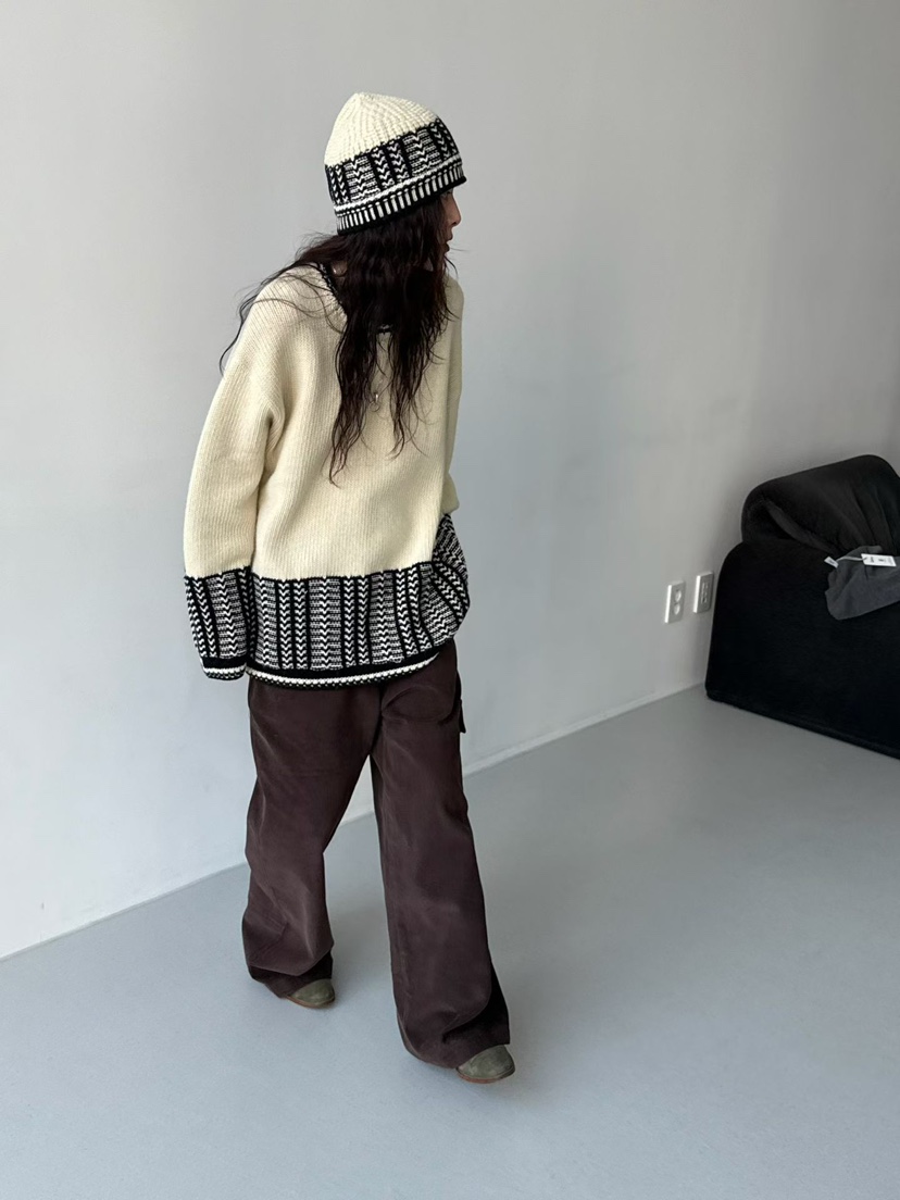 MINIMUZE韓國代購㊣女士新款25秋冬時尚熱賣休閑針織衫寬松MINIMUZE針織衫