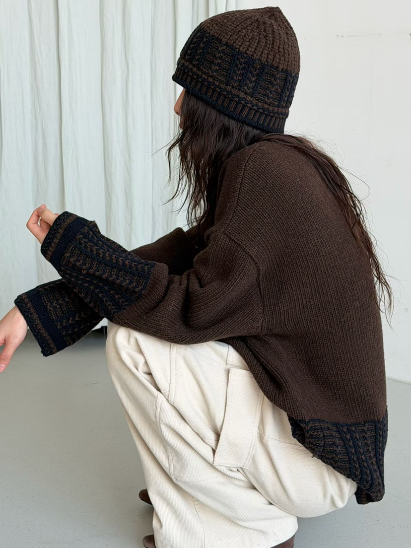 MINIMUZE韓國代購㊣女士新款25秋冬時尚熱賣休閑針織衫寬松MINIMUZE針織衫