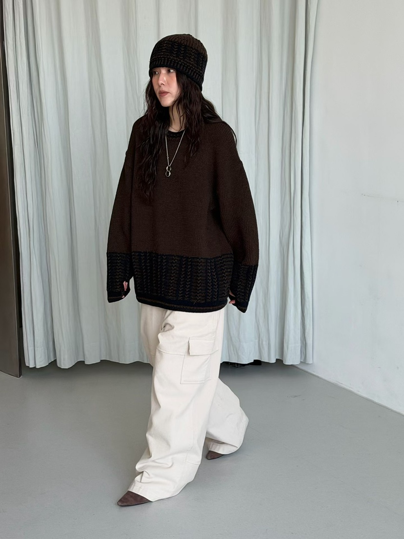 MINIMUZE韓國代購㊣女士新款25秋冬時尚熱賣休閑針織衫寬松MINIMUZE針織衫