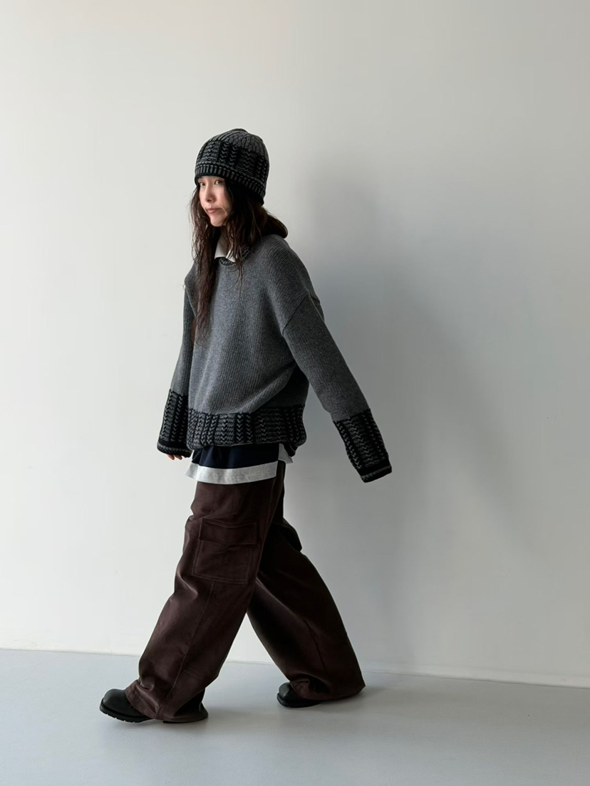 MINIMUZE韓國代購㊣女士新款25秋冬時尚熱賣休閑針織衫寬松MINIMUZE針織衫