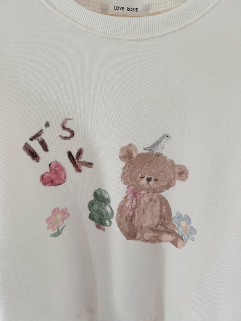 NINESQUARED東大門㊣直郵女裝新款推薦休閑真品衛衣泰迪熊羊毛LOVE ROSIE衛衣