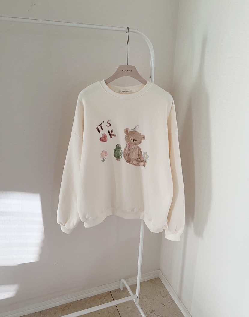 NINESQUARED東大門㊣直郵女裝新款推薦休閑真品衛衣泰迪熊羊毛LOVE ROSIE衛衣