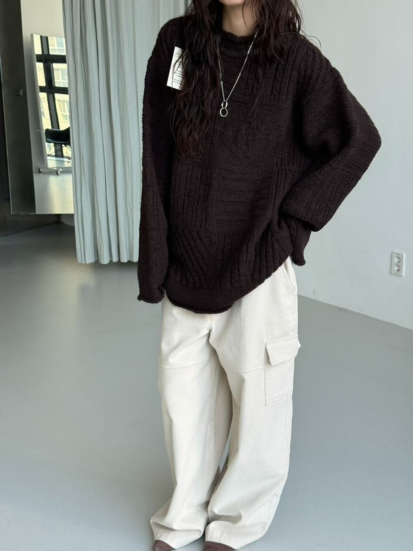 MINIMUZE東大門㊣直郵女士新品時尚25秋冬推薦毛衣復古寬松MINIMUZE毛衣