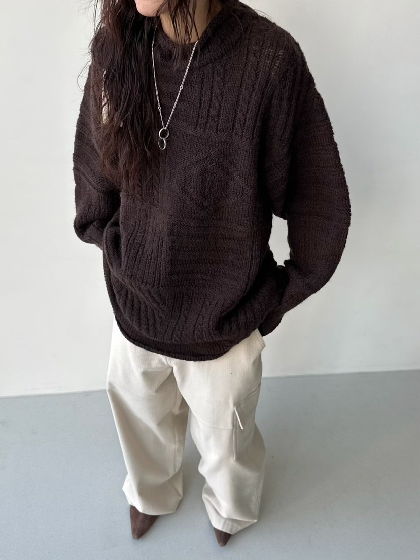 MINIMUZE東大門㊣直郵女士新品時尚25秋冬推薦毛衣復古寬松MINIMUZE毛衣