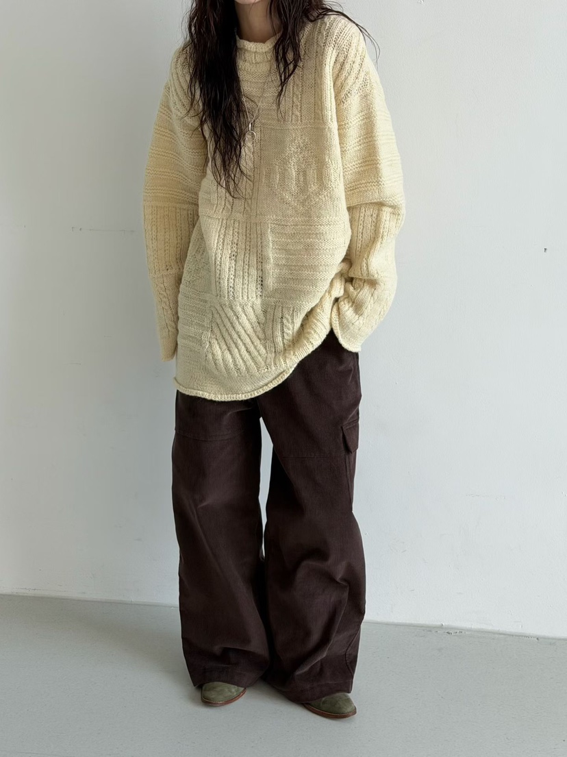 MINIMUZE東大門㊣直郵女士新品時尚25秋冬推薦毛衣復古寬松MINIMUZE毛衣