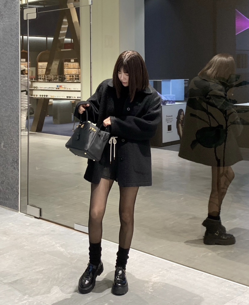 COURGETTE韓國代購㊣女裝新品25秋冬推薦真品時尚中長款大衣COURGETTE中長款大衣