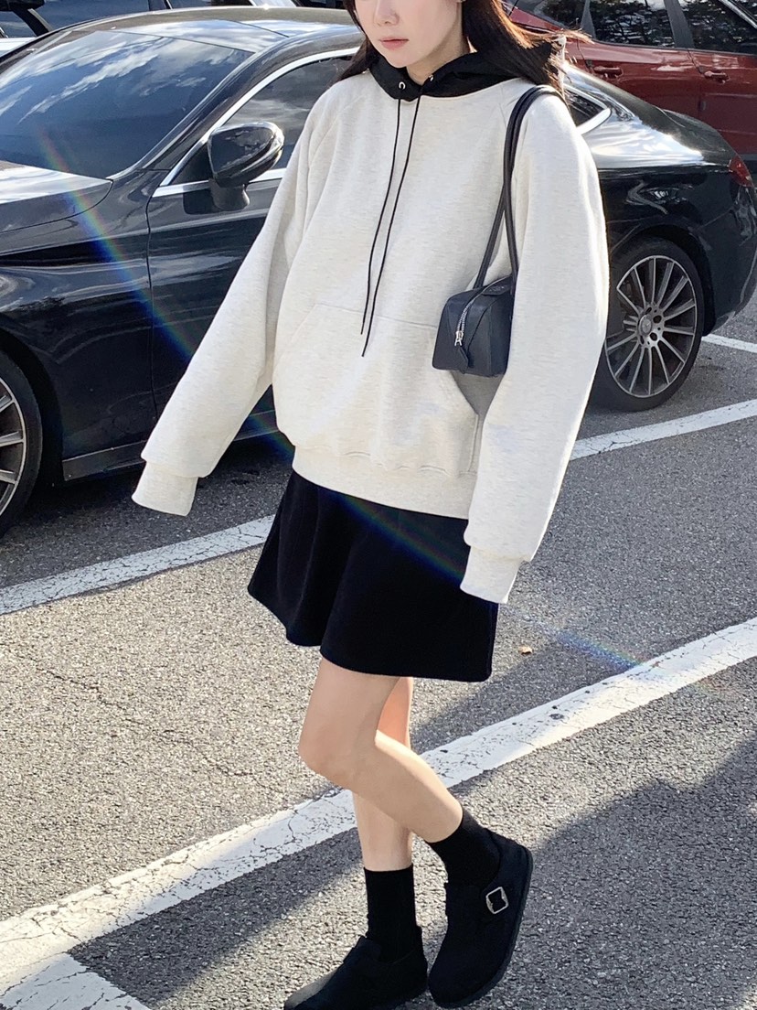 COURGETTE東大門㊣代購女裝新款真品熱賣25秋冬職業衛衣連帽衫COURGETTE衛衣