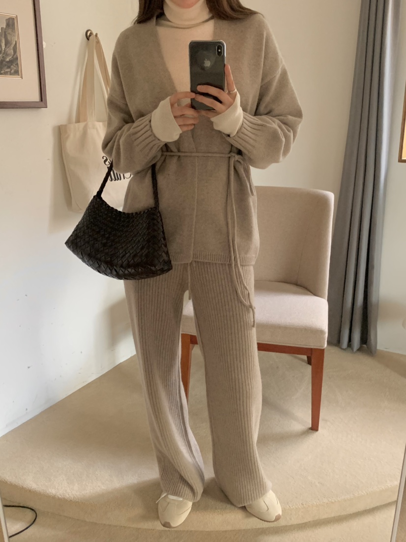 LEGACY韓國直郵㊣女士新款真品休閑時尚針織衫含腰繩柔軟開衫LEGACY針織衫