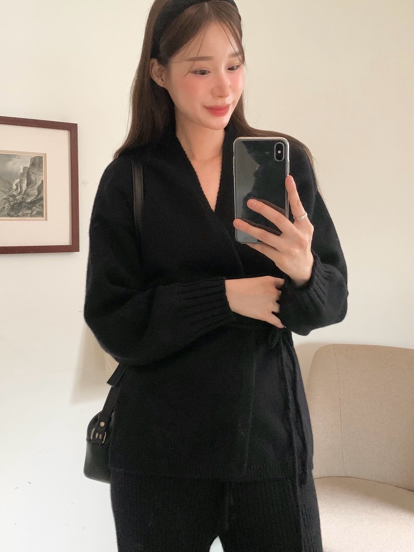 LEGACY韓國直郵㊣女士新款真品休閑時尚針織衫含腰繩柔軟開衫LEGACY針織衫