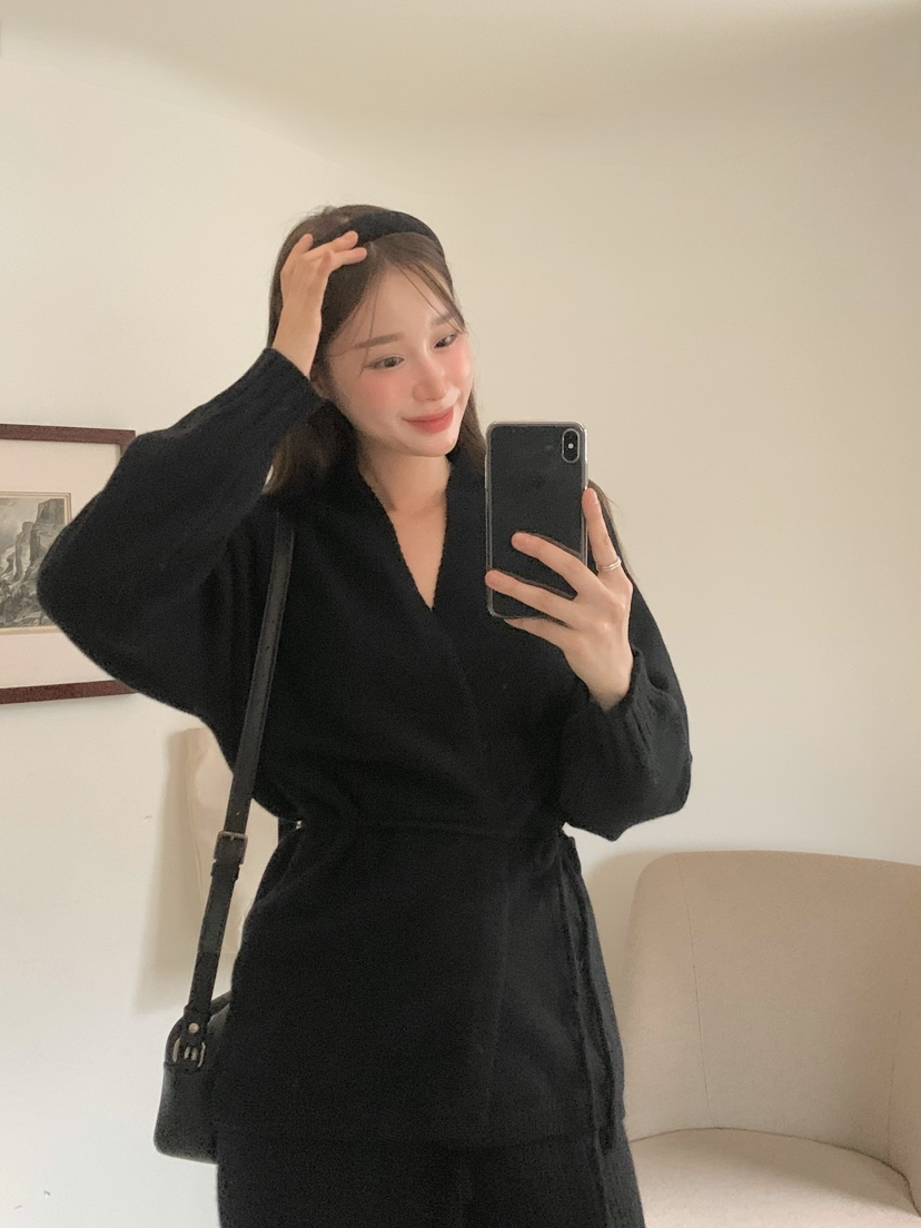 LEGACY韓國直郵㊣女士新款真品休閑時尚針織衫含腰繩柔軟開衫LEGACY針織衫