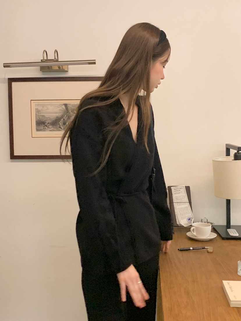 LEGACY韓國直郵㊣女士新款真品休閑時尚針織衫含腰繩柔軟開衫LEGACY針織衫