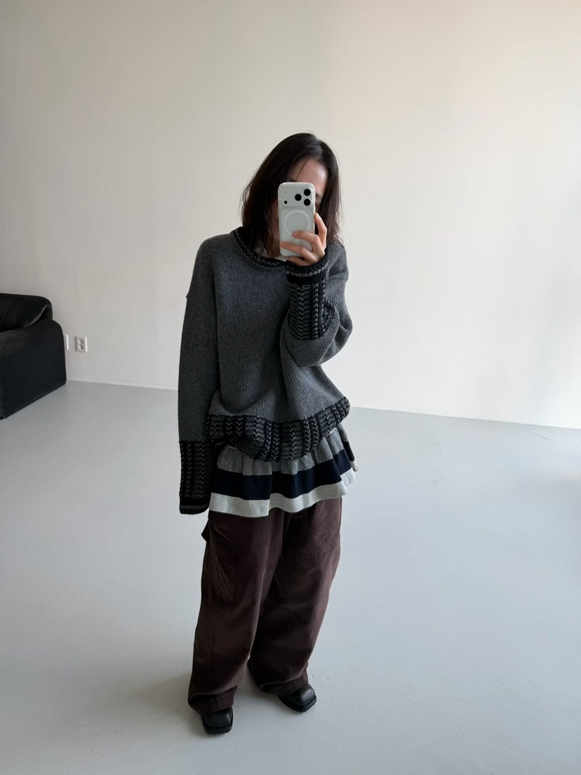 MINIMUZE東大門㊣代購女士新款職業時尚長袖T恤荷葉邊單排扣MINIMUZE長袖T恤