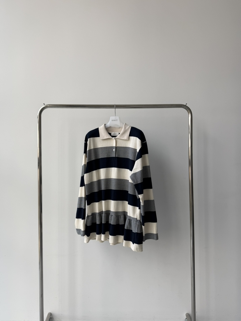 MINIMUZE東大門㊣代購女士新款職業時尚長袖T恤荷葉邊單排扣MINIMUZE長袖T恤圖色2