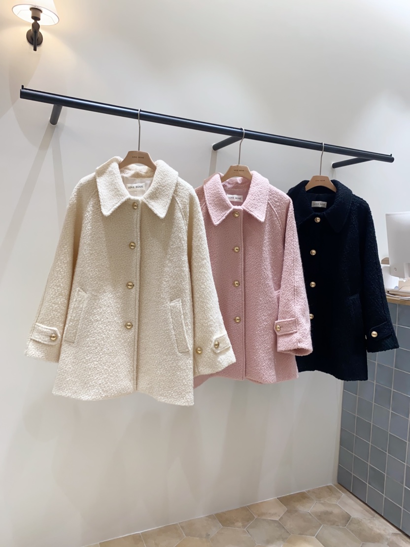NINESQUARED東大門㊣實拍女裝新款熱賣25秋冬中長款大衣羊毛LOVE ROSIE中長款大衣