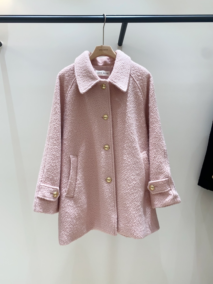 NINESQUARED東大門㊣實拍女裝新款熱賣25秋冬中長款大衣羊毛LOVE ROSIE中長款大衣圖色2