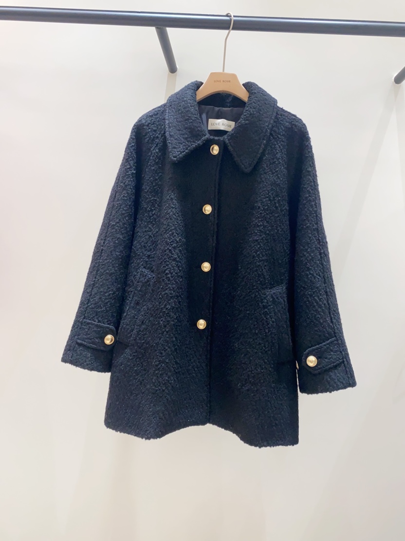 NINESQUARED東大門㊣實拍女裝新款熱賣25秋冬中長款大衣羊毛LOVE ROSIE中長款大衣圖色3