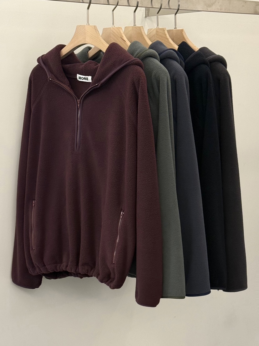 MONE-A東大門㊣代購女士新款休閑真品推薦25秋冬衛衣羊毛拉鏈MONE-A衛衣