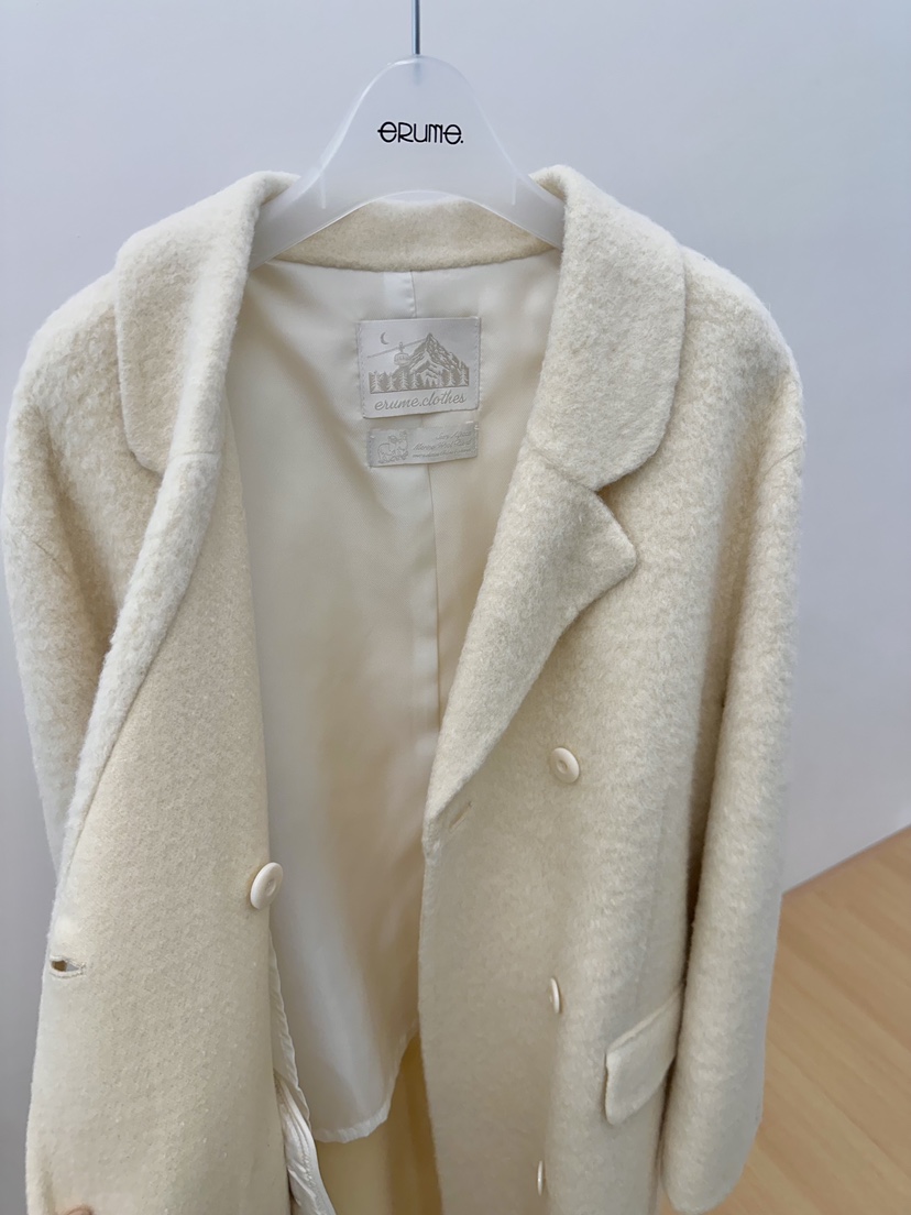 ERUME韓國直郵㊣女士新品休閑真品推薦中長款大衣含腰繩羊駝ERUME中長款大衣