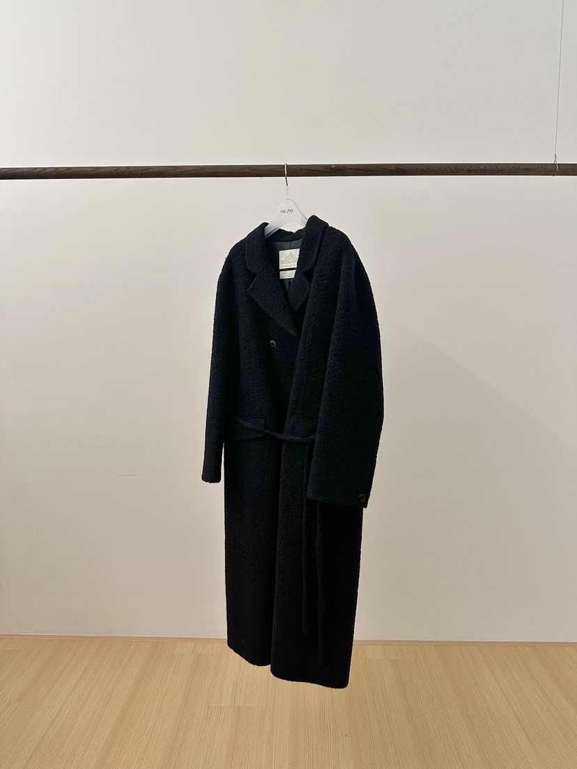 ERUME韓國直郵㊣女士新品休閑真品推薦中長款大衣含腰繩羊駝ERUME中長款大衣圖色3