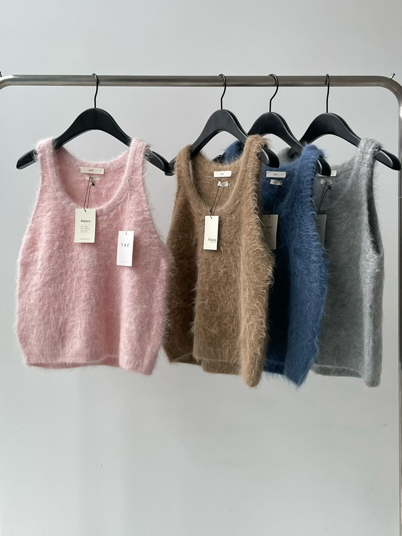 TAF韓國直郵㊣女裝新品真品休閑時尚25秋冬職業吊帶背心羊駝TAF吊帶/背心