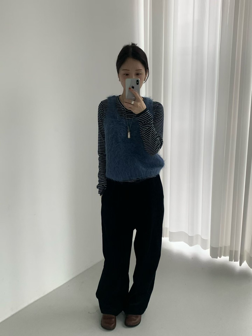 TAF韓國直郵㊣女裝新品真品休閑時尚25秋冬職業吊帶背心羊駝TAF吊帶/背心