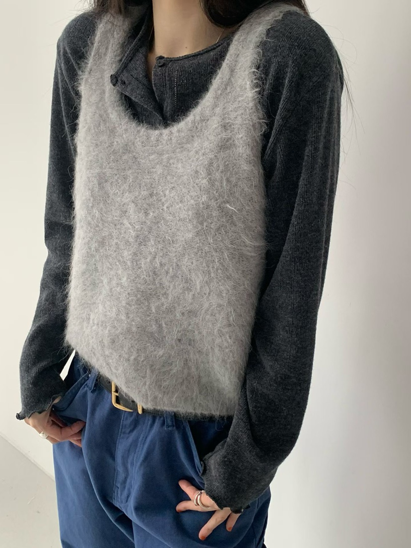 TAF韓國直郵㊣女裝新品真品休閑時尚25秋冬職業吊帶背心羊駝TAF吊帶/背心