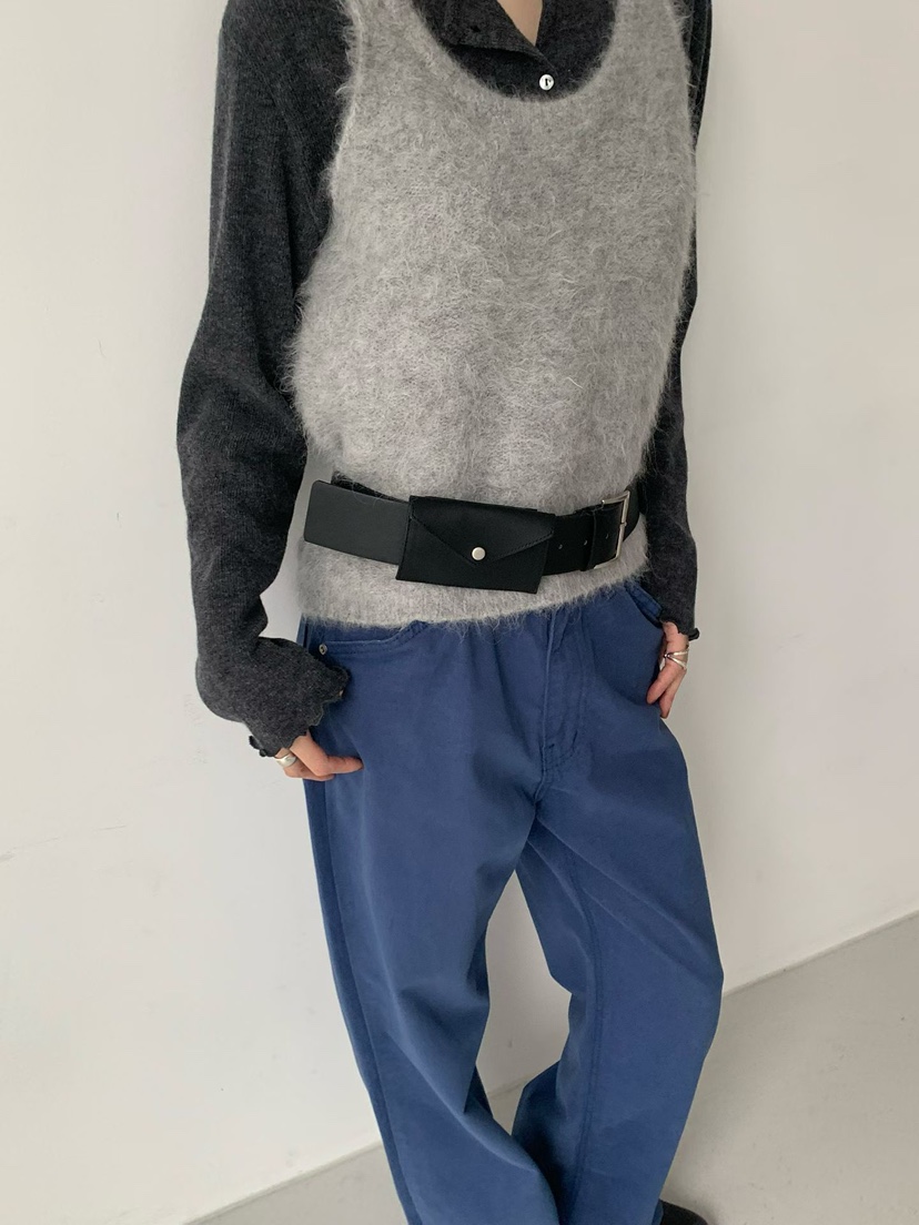 TAF韓國直郵㊣女裝新品真品休閑時尚25秋冬職業吊帶背心羊駝TAF吊帶/背心