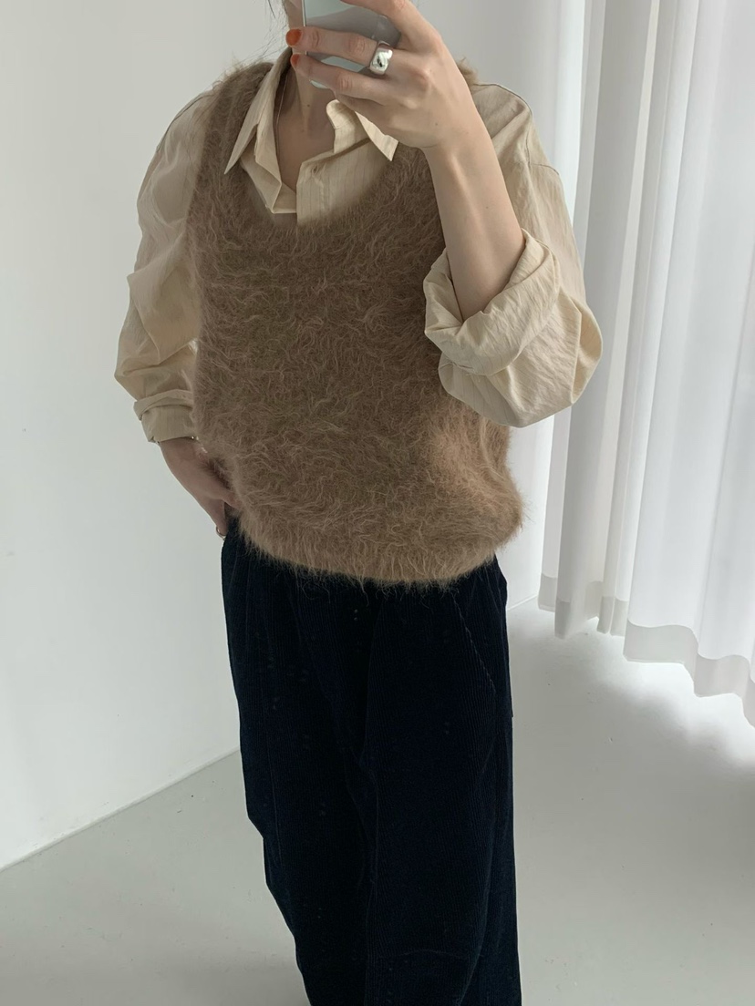 TAF韓國直郵㊣女裝新品真品休閑時尚25秋冬職業吊帶背心羊駝TAF吊帶/背心