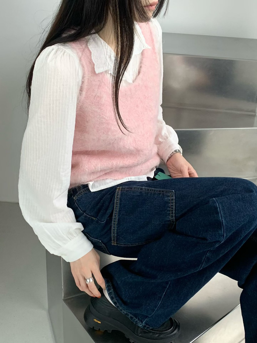 TAF韓國直郵㊣女裝新品真品休閑時尚25秋冬職業吊帶背心羊駝TAF吊帶/背心