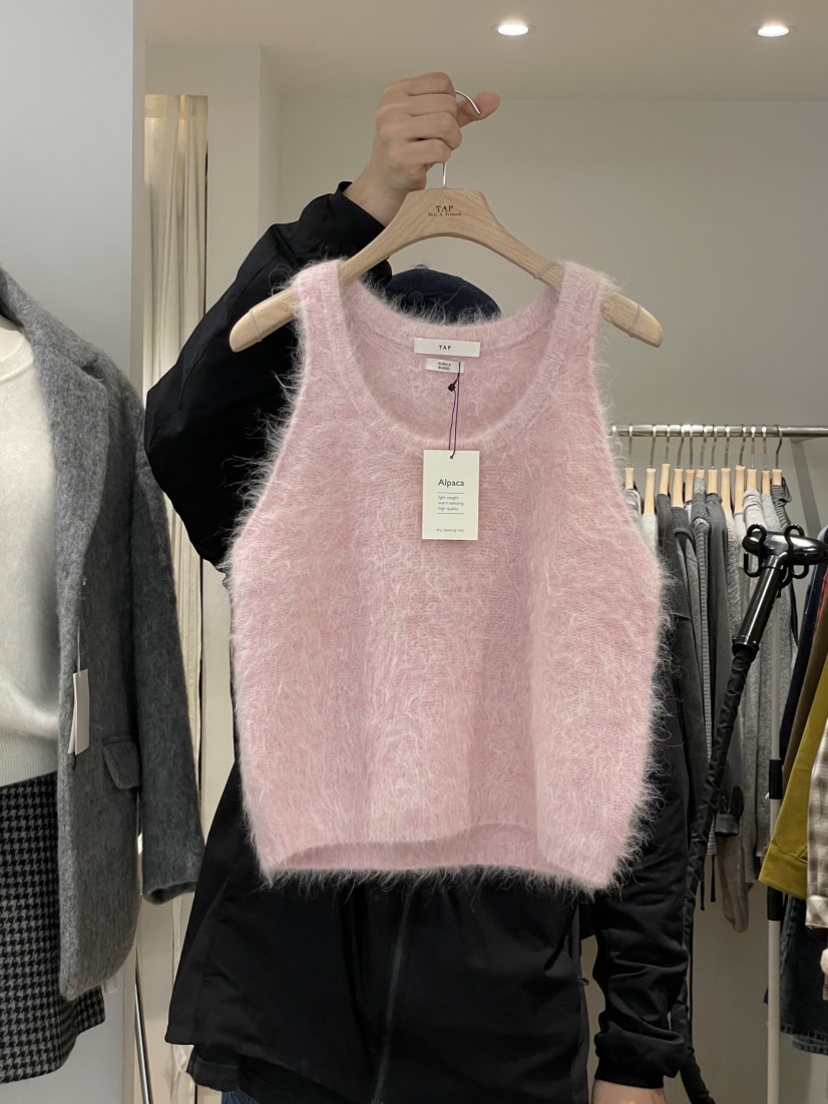 TAF韓國直郵㊣女裝新品真品休閑時尚25秋冬職業吊帶背心羊駝TAF吊帶/背心圖色1