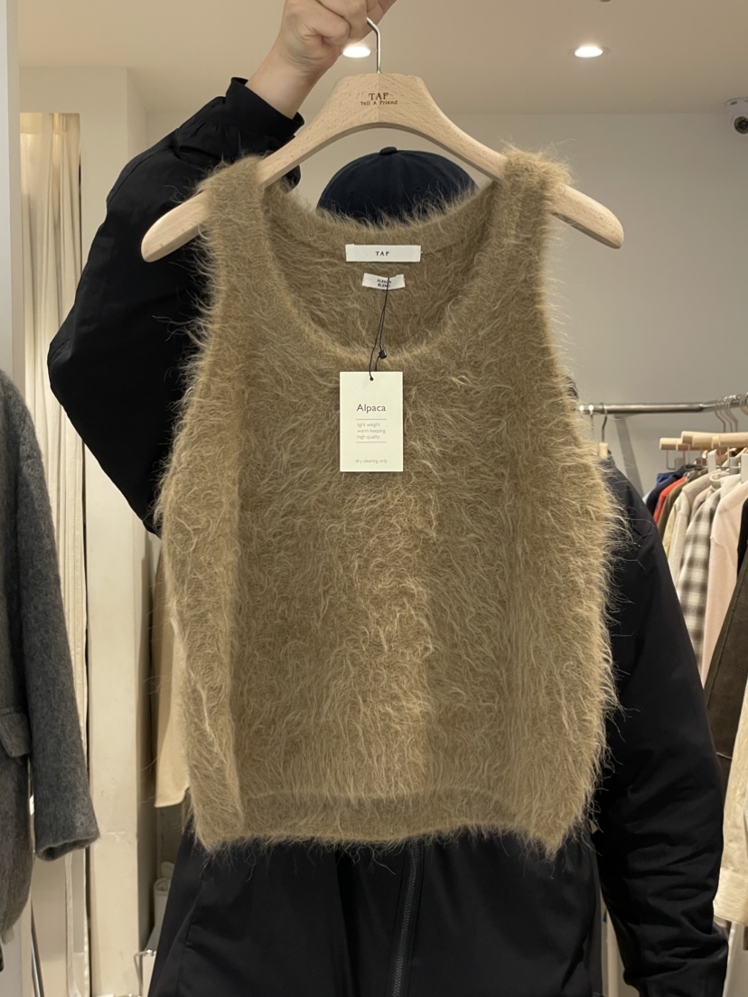 TAF韓國直郵㊣女裝新品真品休閑時尚25秋冬職業吊帶背心羊駝TAF吊帶/背心圖色2